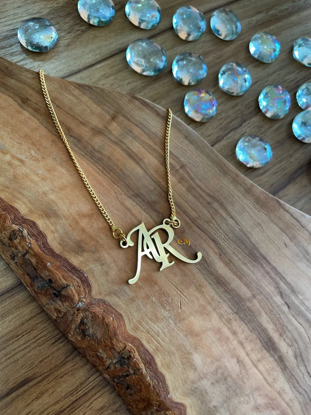 Classic Monogram Necklace With Intertwined Personalised Initials Of 2 Letters