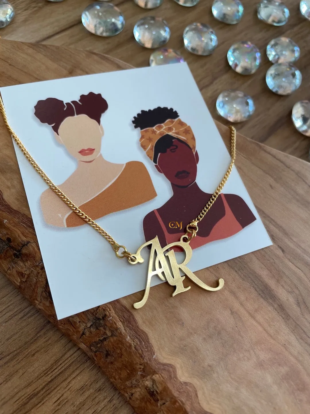 Classic Monogram Necklace With Intertwined Personalised Initials Of 2 Letters