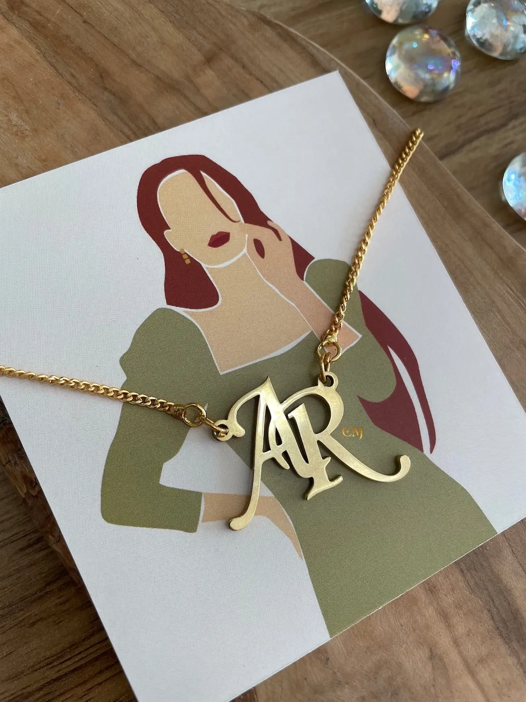 Classic Monogram Necklace With Intertwined Personalised Initials Of 2 Letters