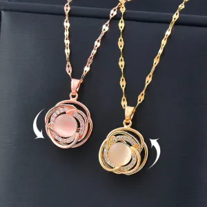 Classic Rotatable Spinner Stainless Steel Necklace For Women