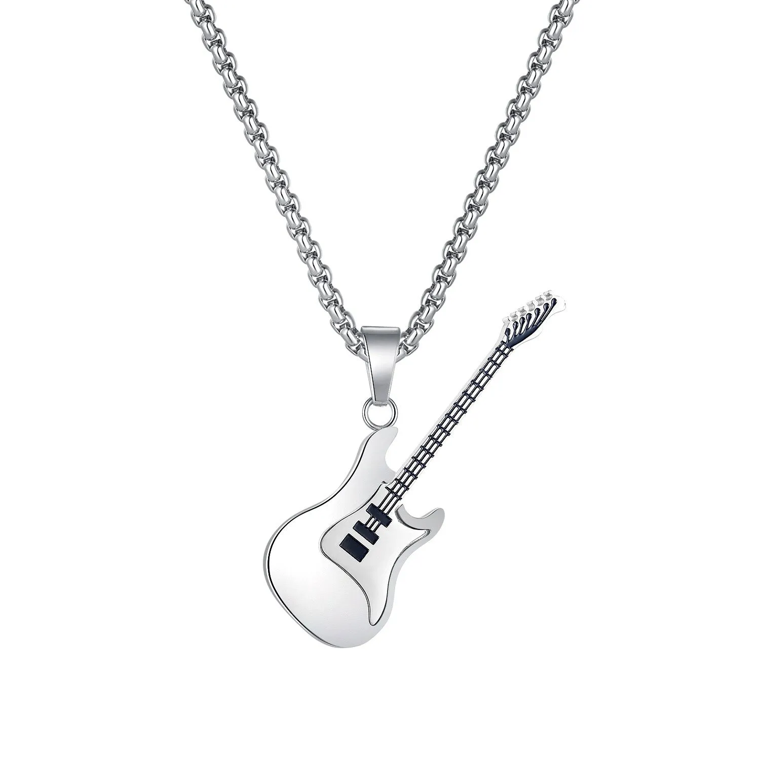 Creative personality mini rock guitar necklace