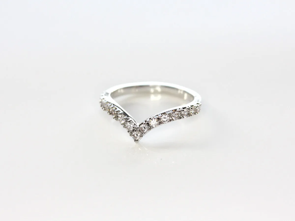 Crystal Chevron Knuckle Ring