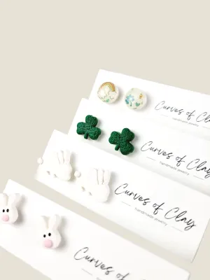Curves of Clay, Easter and St. Patrick's Day Earrings