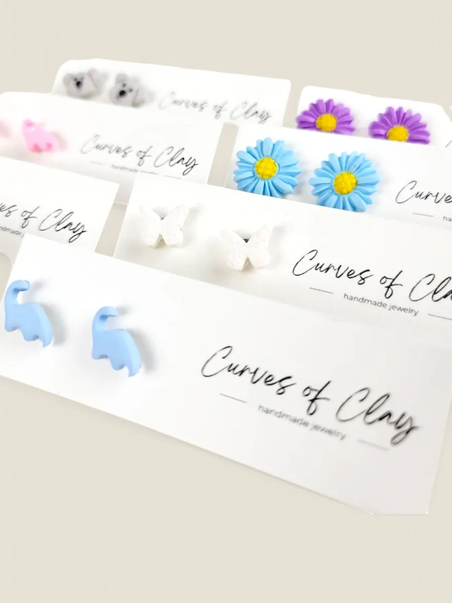 Curves of Clay, Everyday Stud Earrings