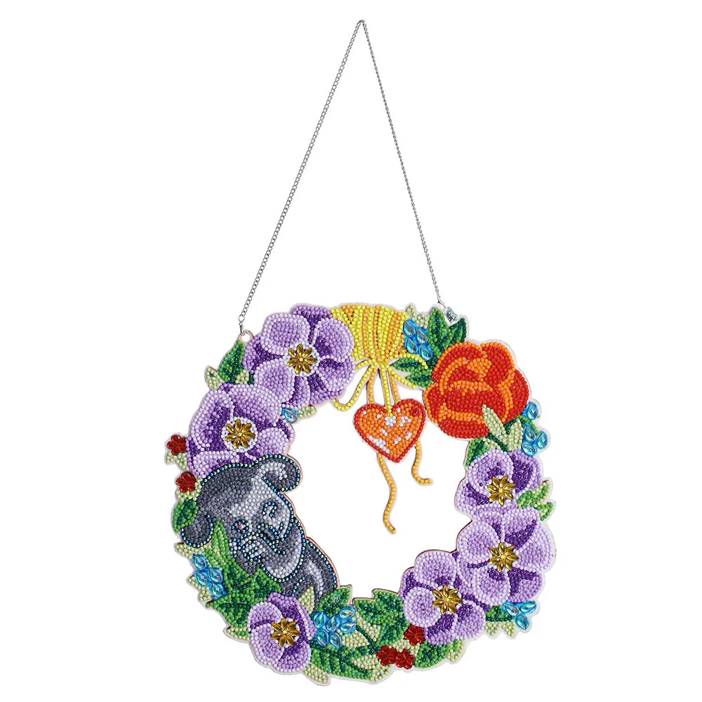 DIY Christmas Diamond Painting Wreath Pendant Wall Hanging Decor