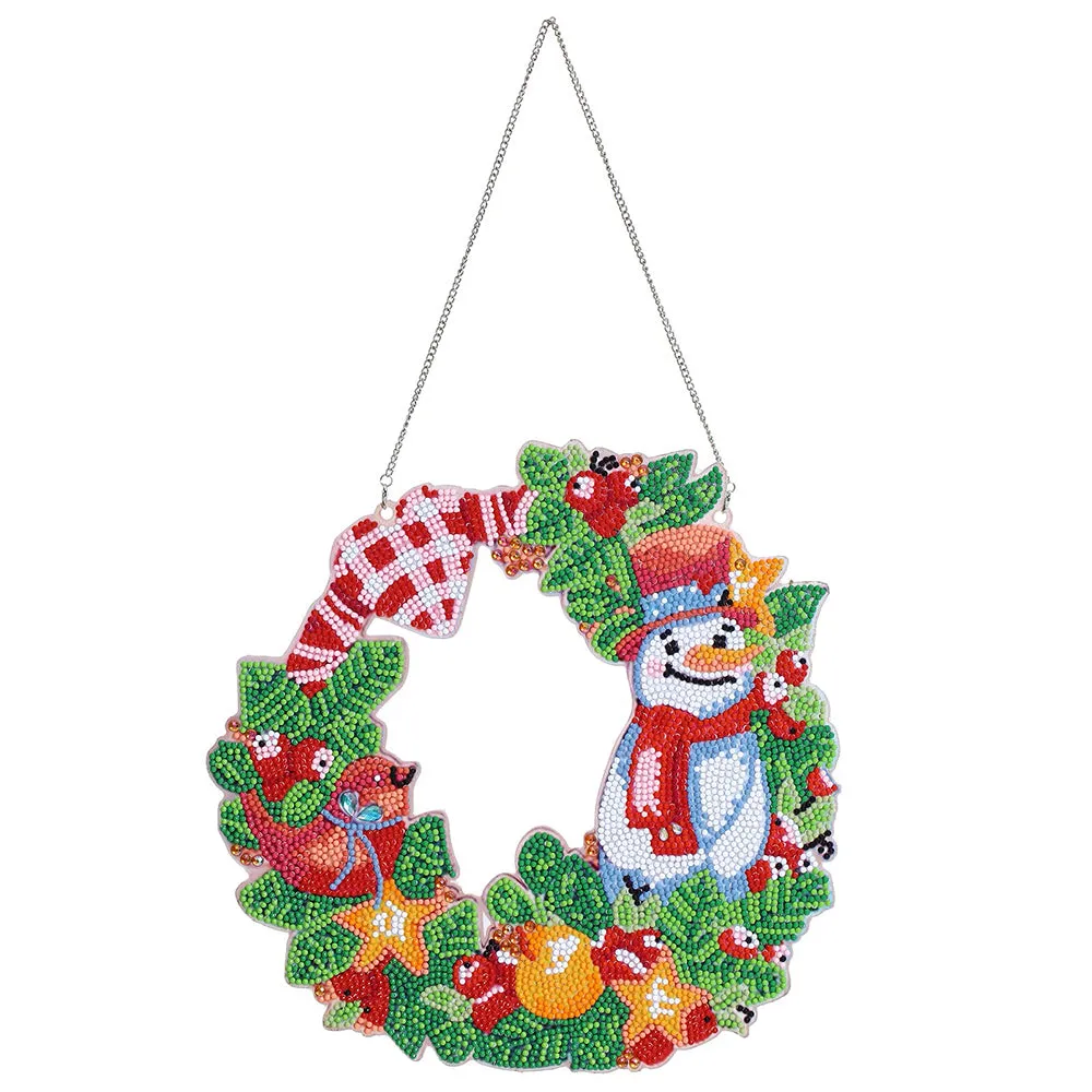 DIY Christmas Diamond Painting Wreath Pendant Wall Hanging Decor
