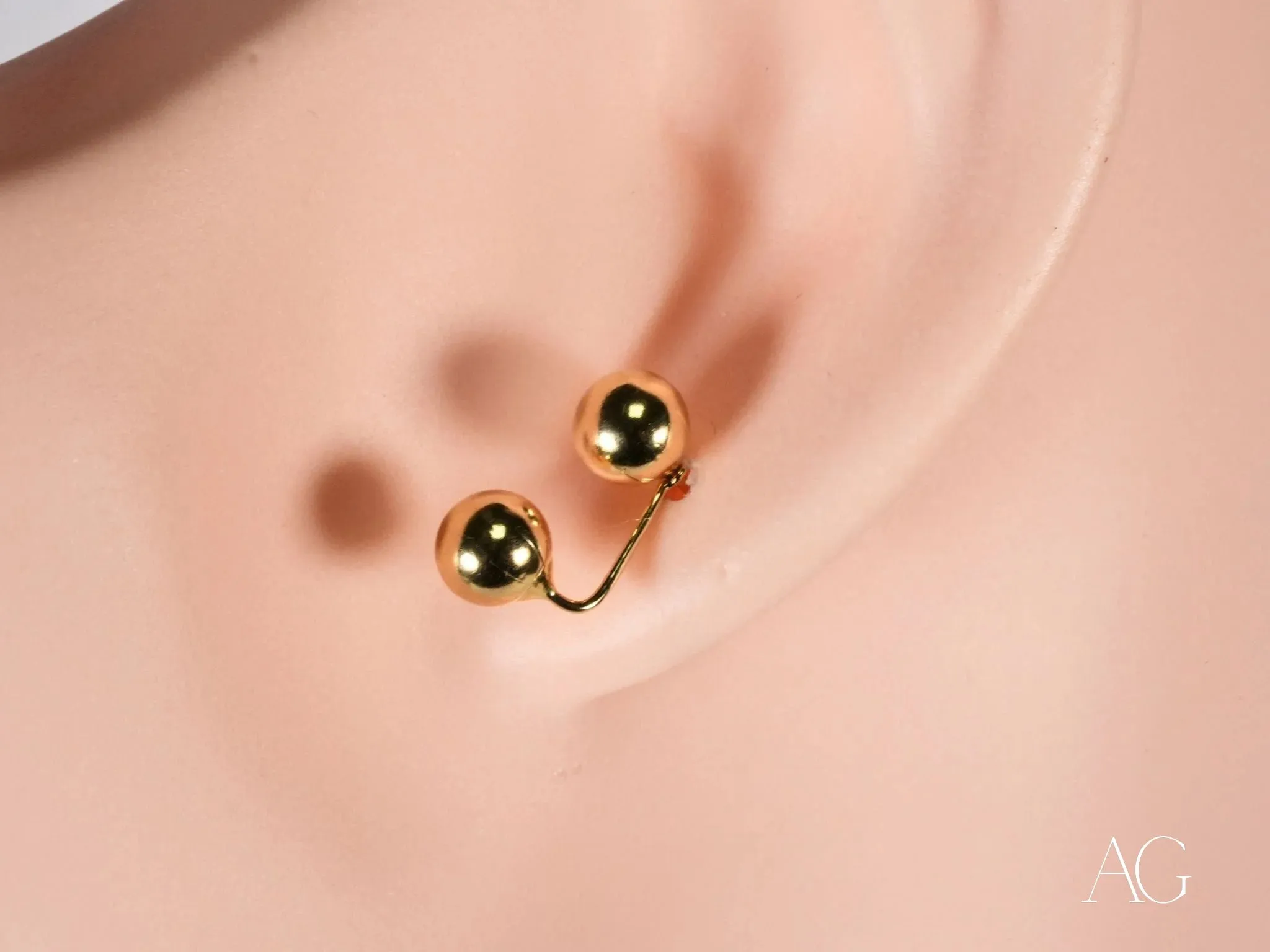 Double Ball Earrings – Modern & Elegant
