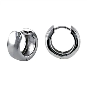 Earrings - Sterling silver large plain huggies
