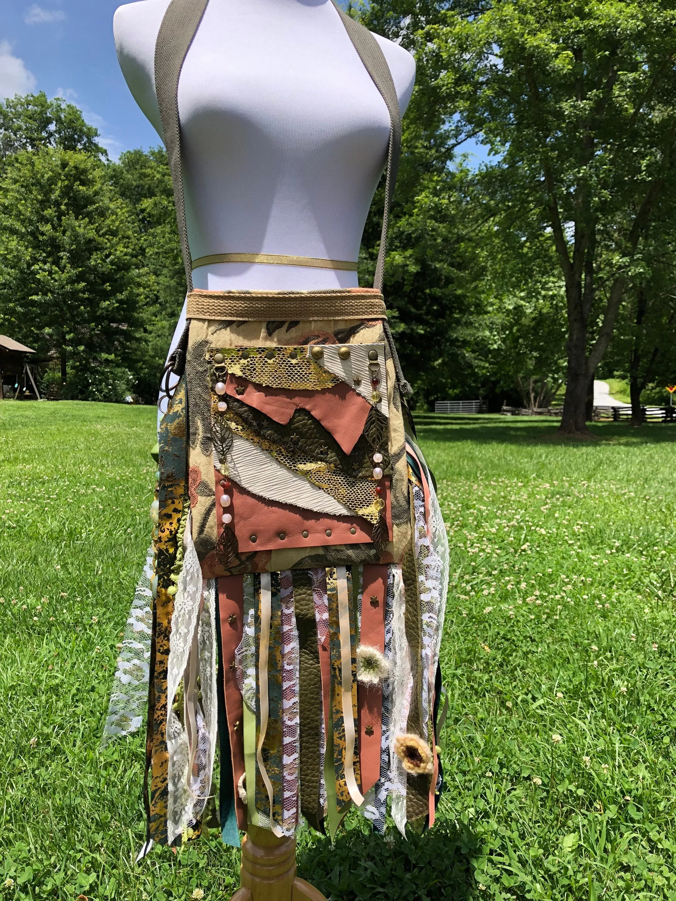 Earth Goddess Bag, Mini Festival Fringe Bag, A Hippie Handbag with Boho Chic Embellishments