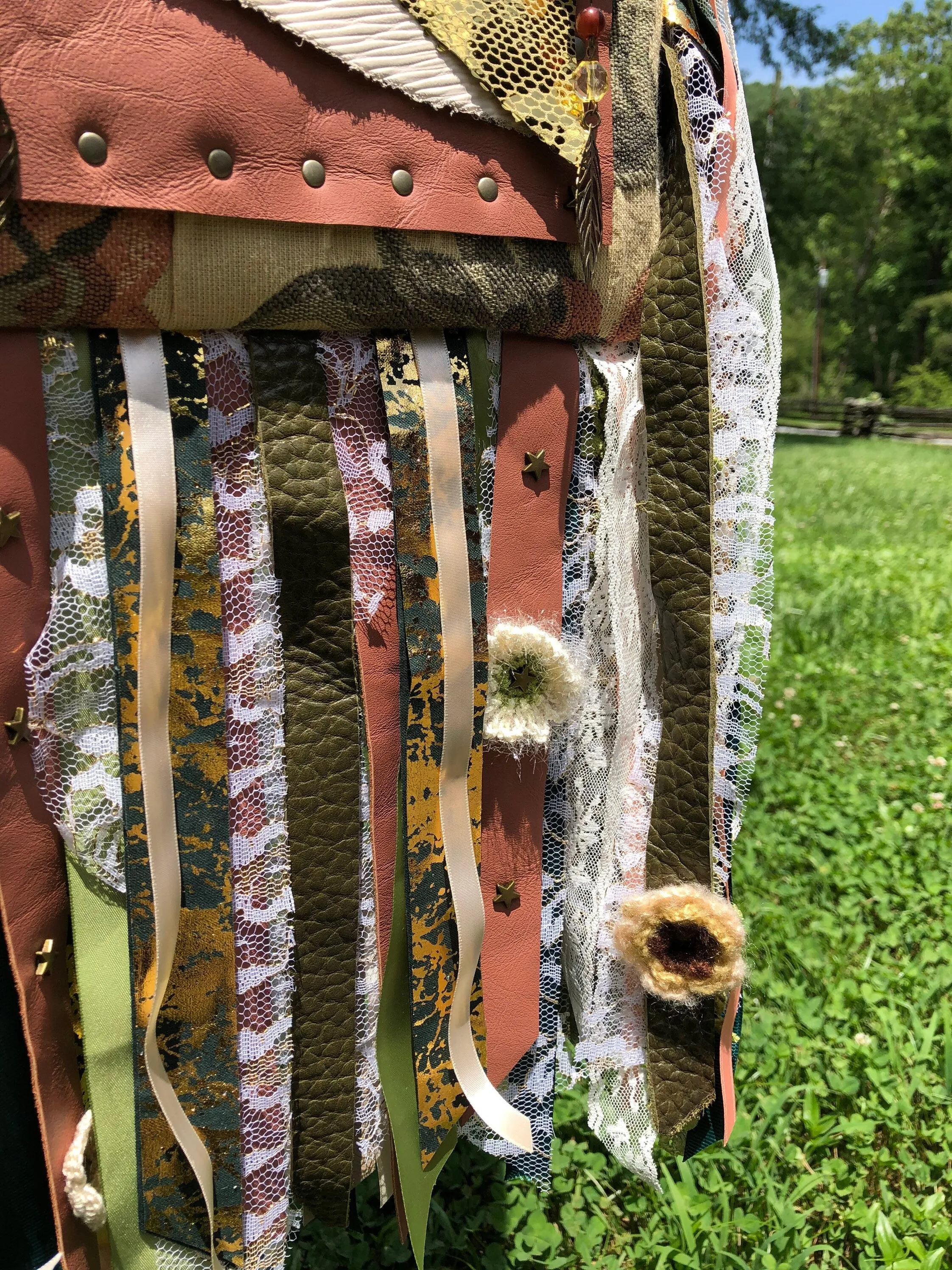 Earth Goddess Bag, Mini Festival Fringe Bag, A Hippie Handbag with Boho Chic Embellishments