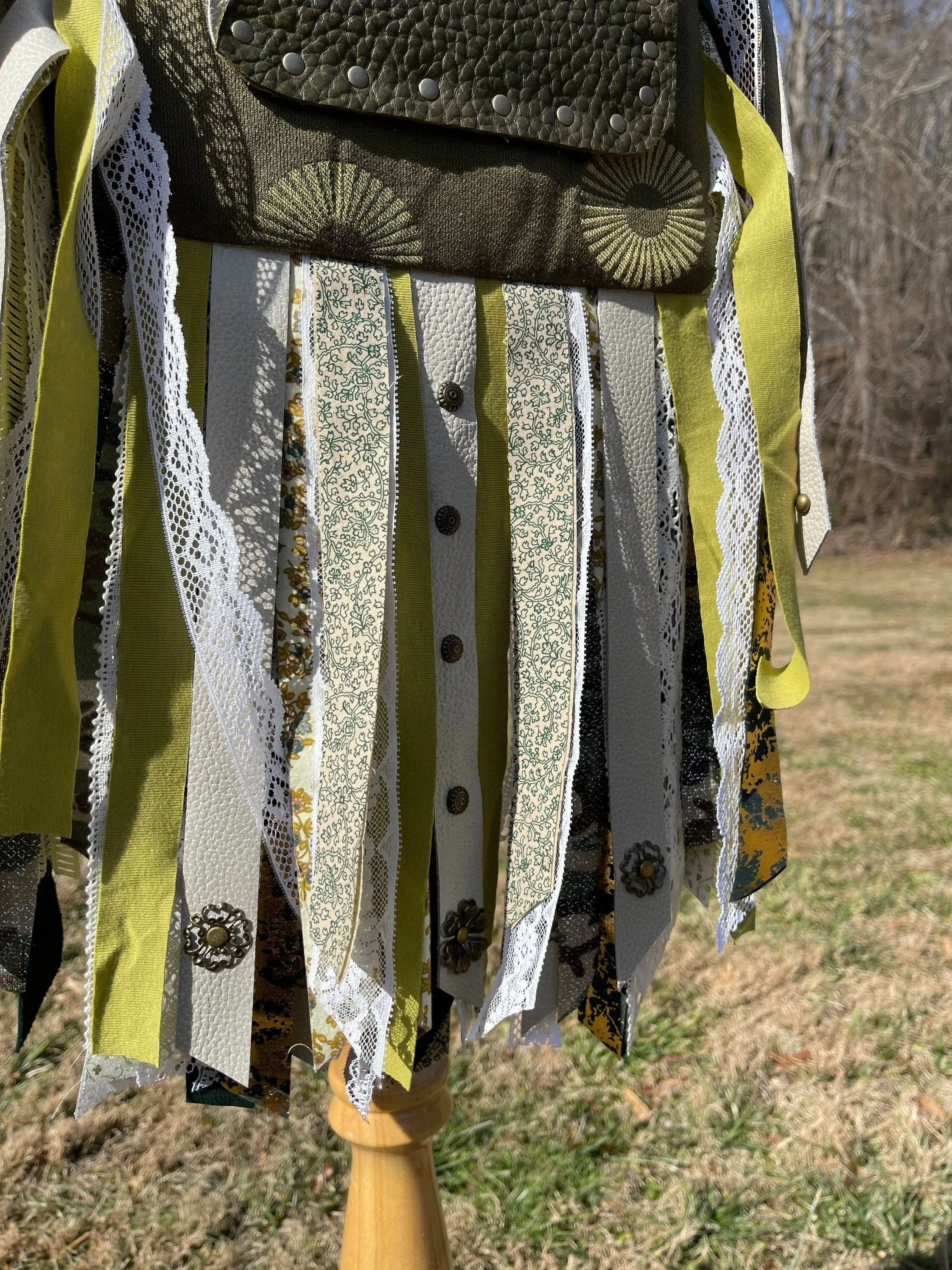 Earthy Green Fringe Purse, Ultimate Boho Chic Purse, Festival Fringe Bag, Hippie Handbag, Embellished purse