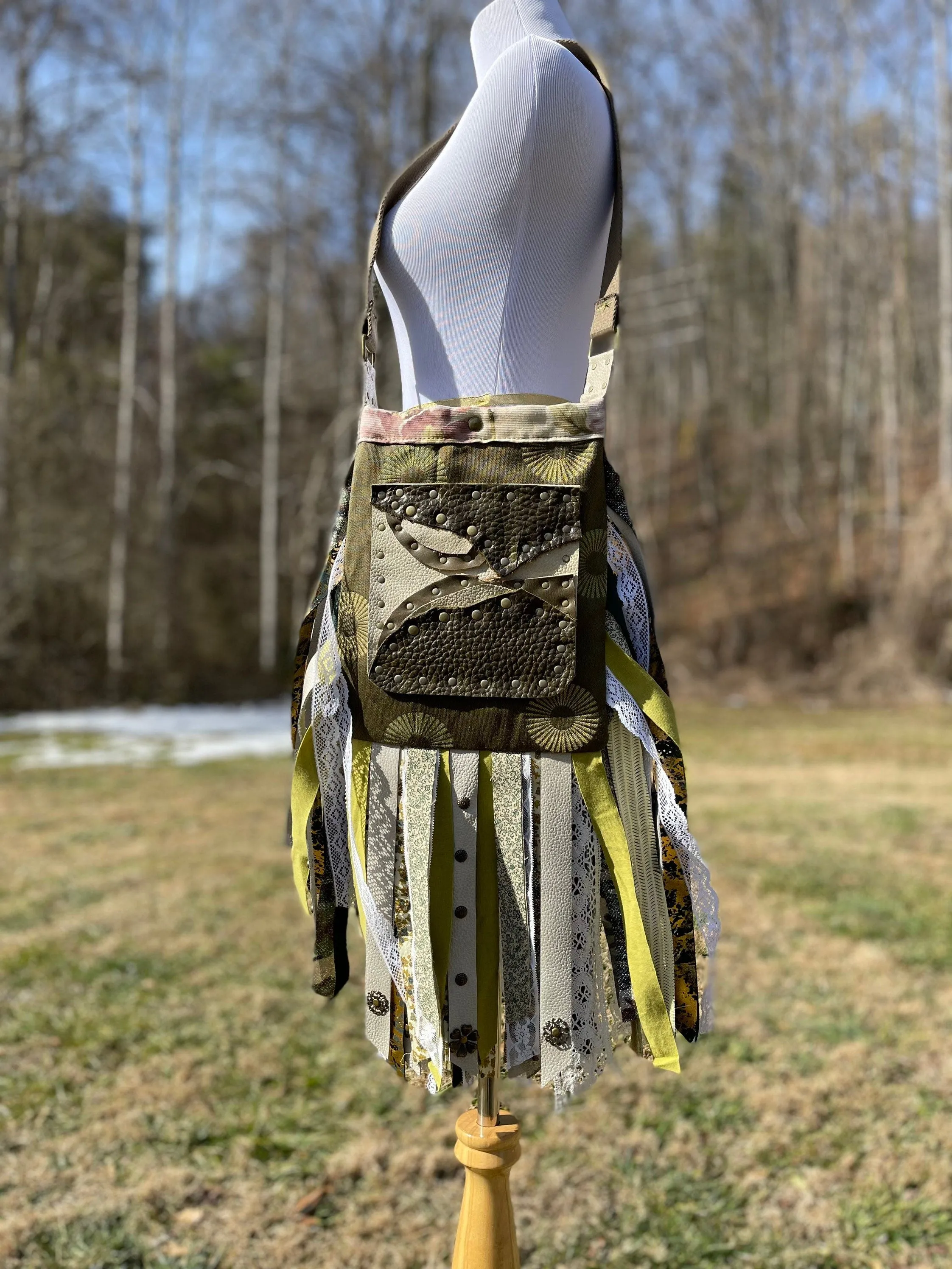 Earthy Green Fringe Purse, Ultimate Boho Chic Purse, Festival Fringe Bag, Hippie Handbag, Embellished purse