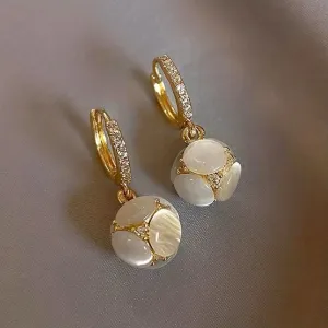 Elegant Copper Moonstone Drop Earrings