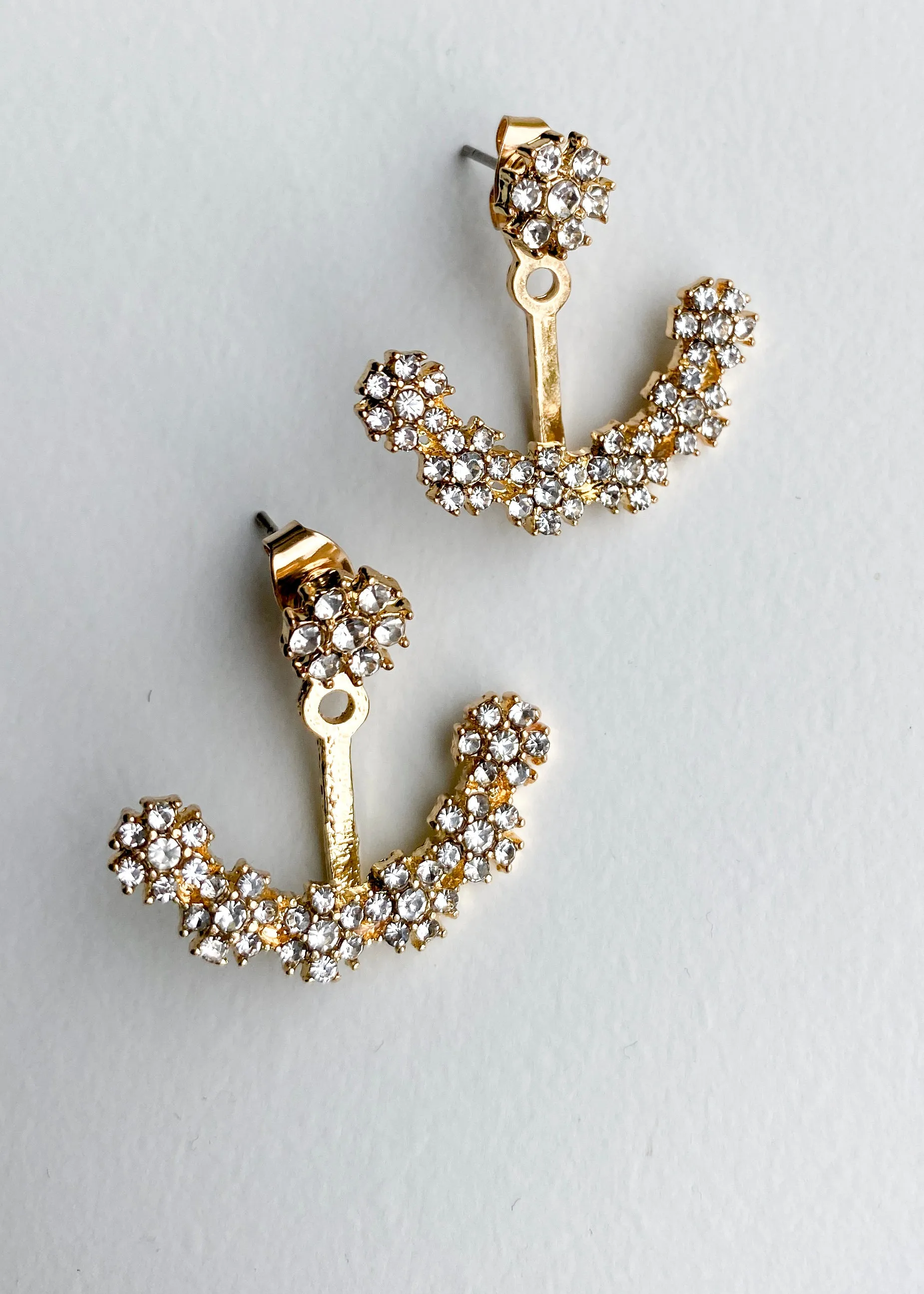 Elegant Flower Ear Jackets Earrings