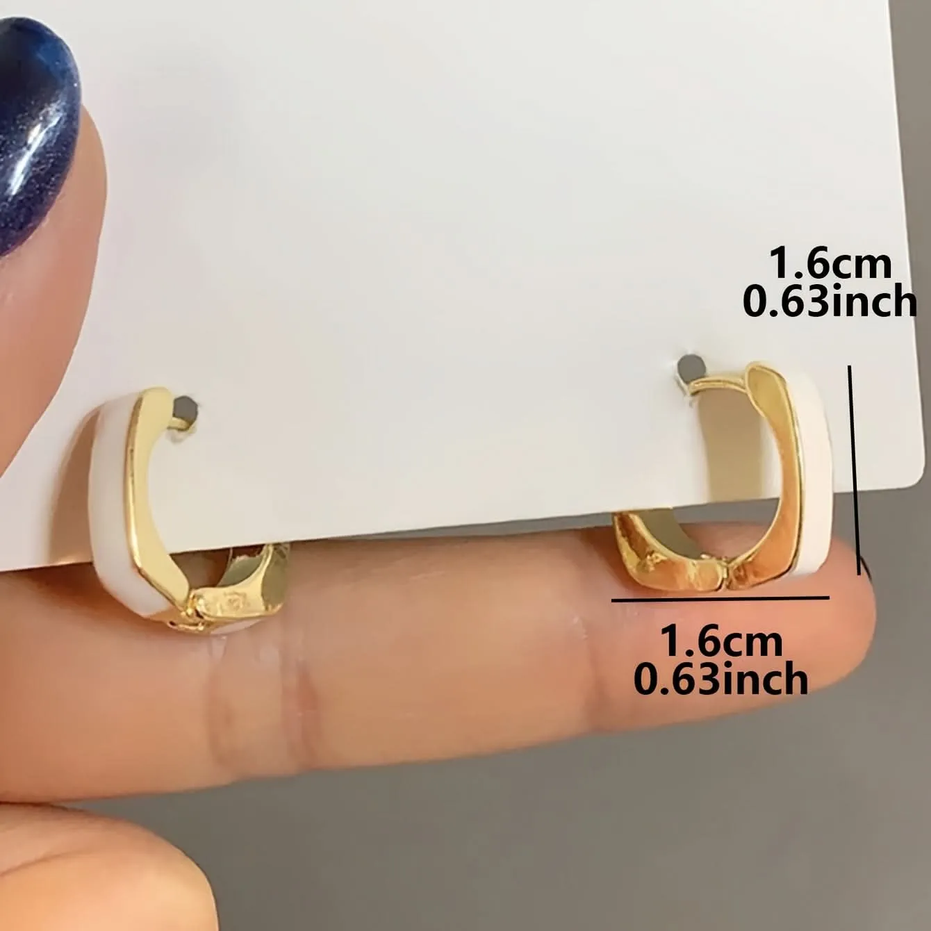 Elegant French-Inspired Geometric Square Hoop Earrings for Women