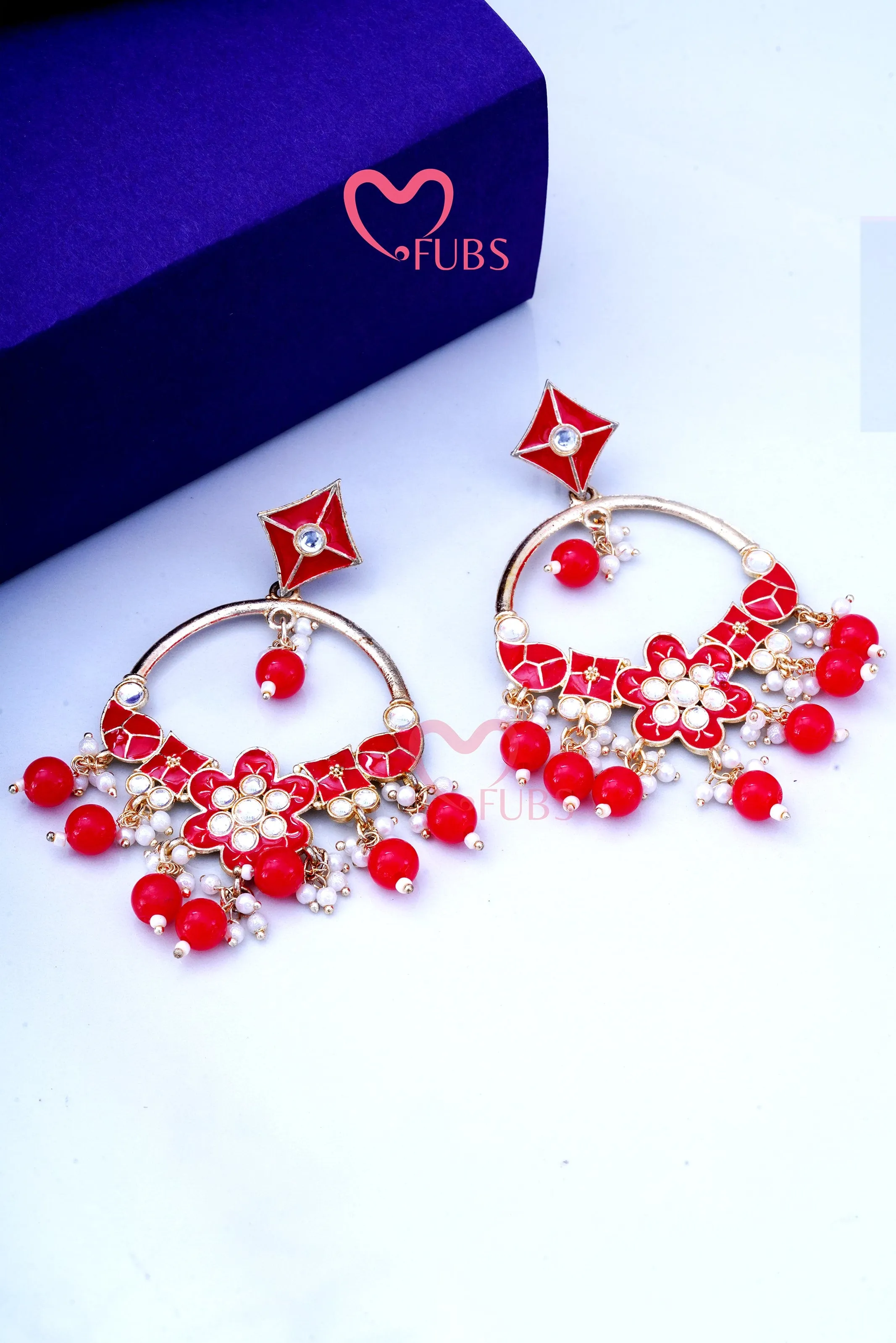 Elegant Round Ruby Drops