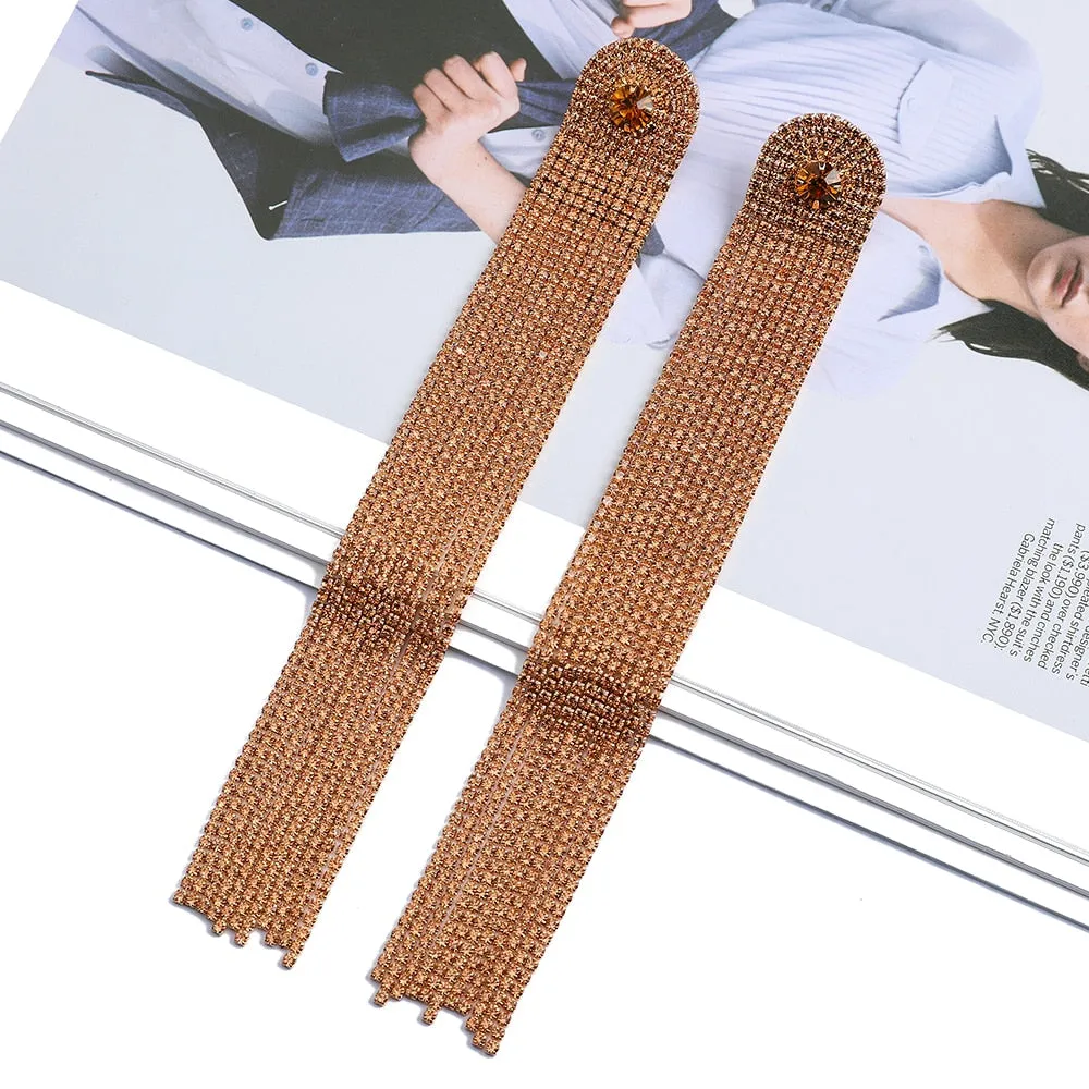 Elegant Sweet Tassel Long Hanging Earrings