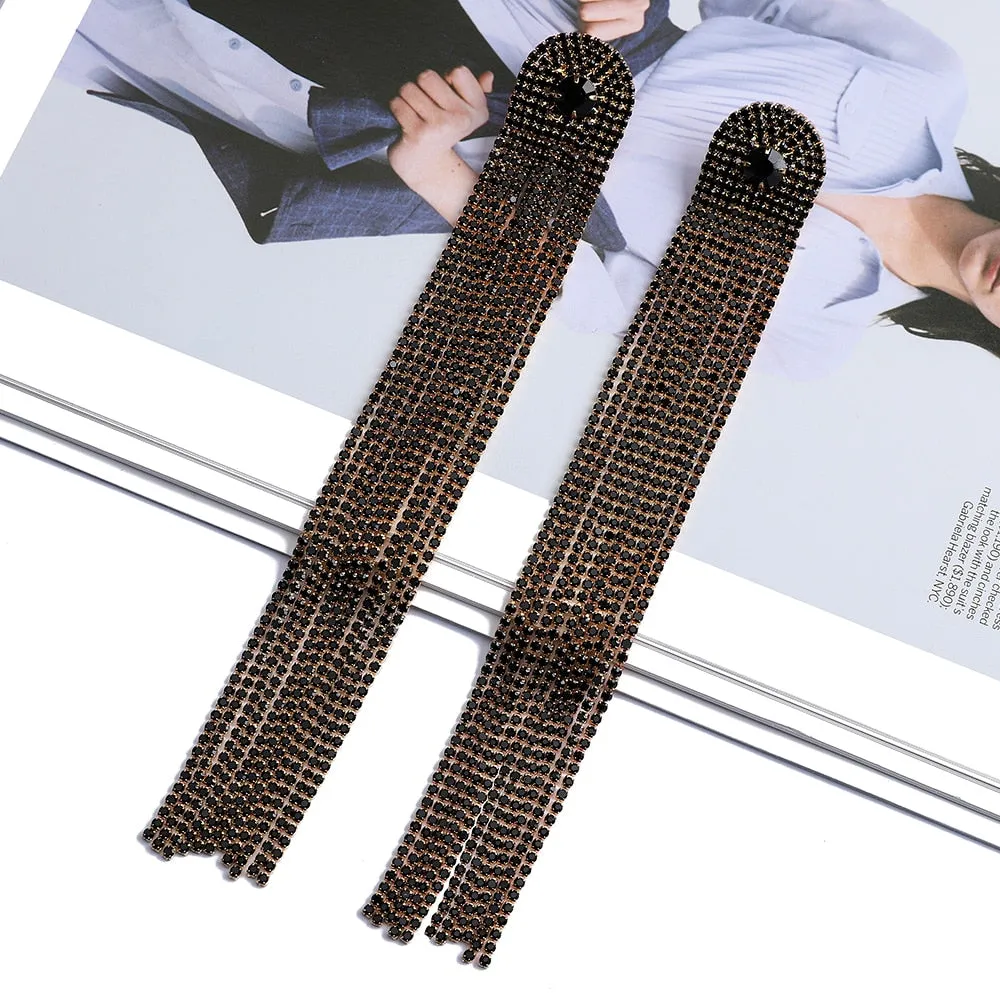 Elegant Sweet Tassel Long Hanging Earrings