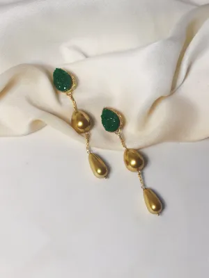 Emerald and Gold Earrings
