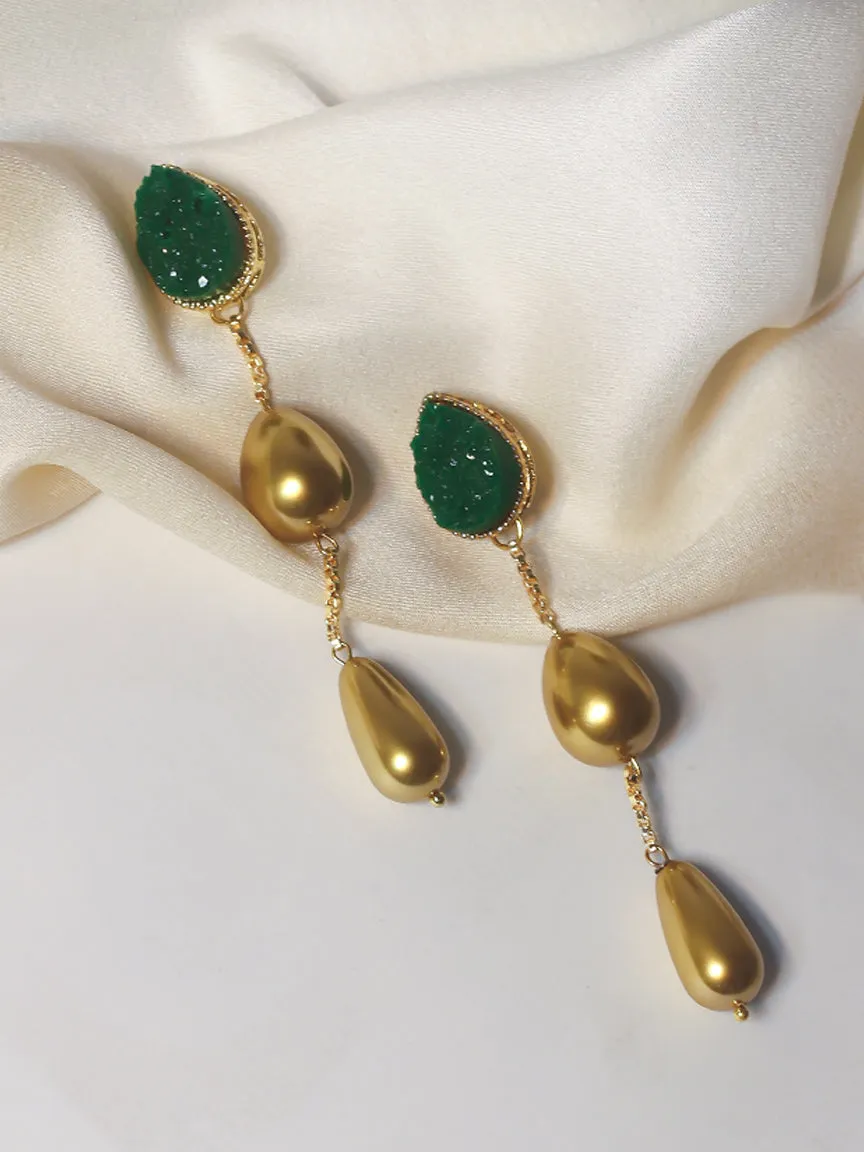 Emerald and Gold Earrings