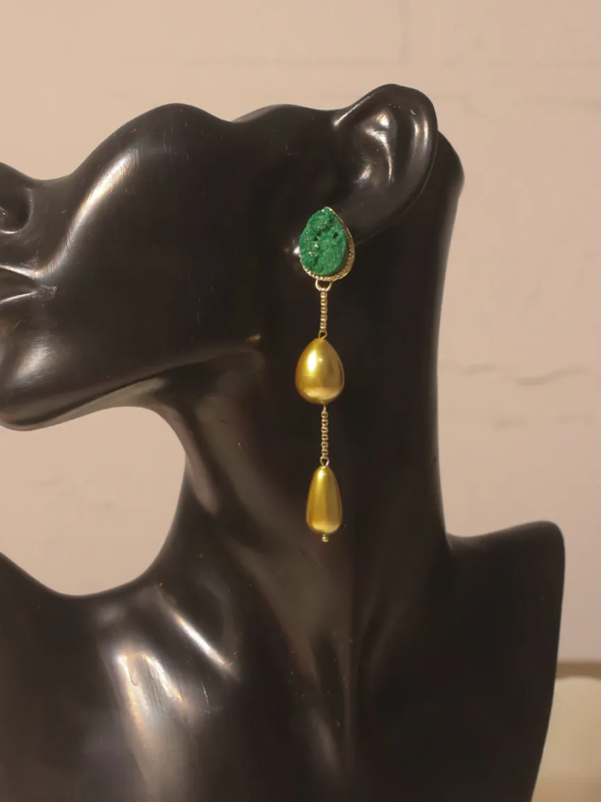 Emerald and Gold Earrings
