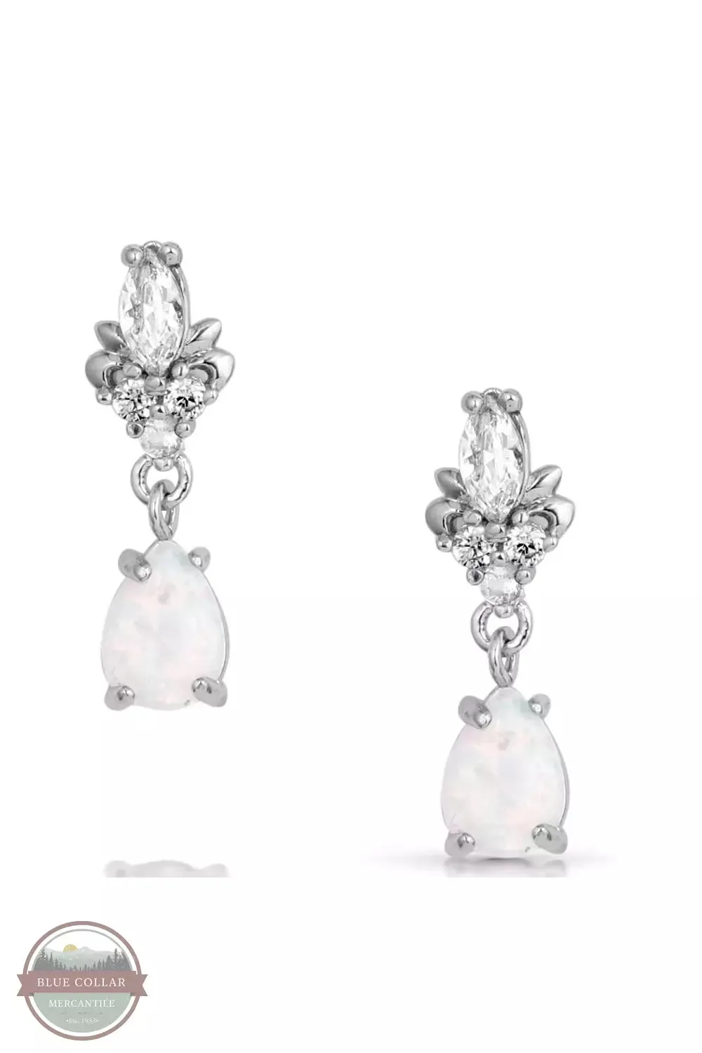 ER5772 Elegant Harmony White Opal Earrings