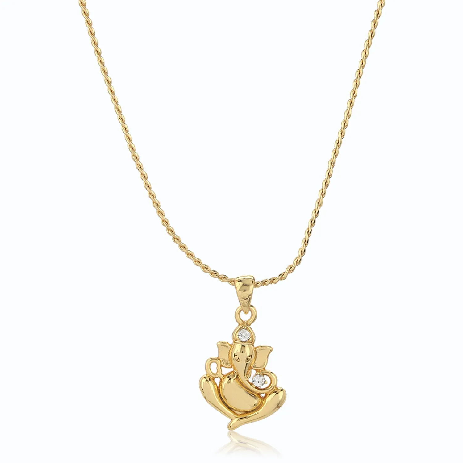 Estele Gold Tone Plated Ganesh Pendant chain