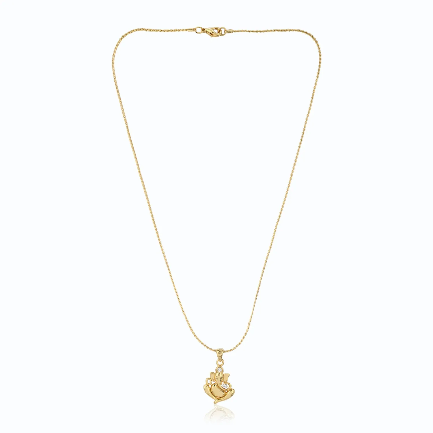 Estele Gold Tone Plated Ganesh Pendant chain