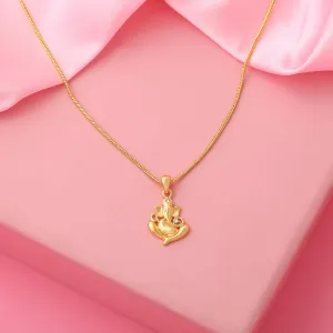 Estele Gold Tone Plated Ganesh Pendant chain