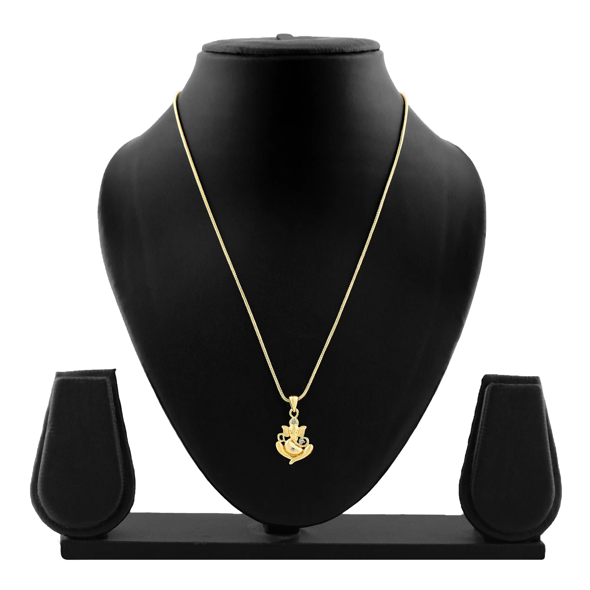Estele Gold Tone Plated Ganesh Pendant chain