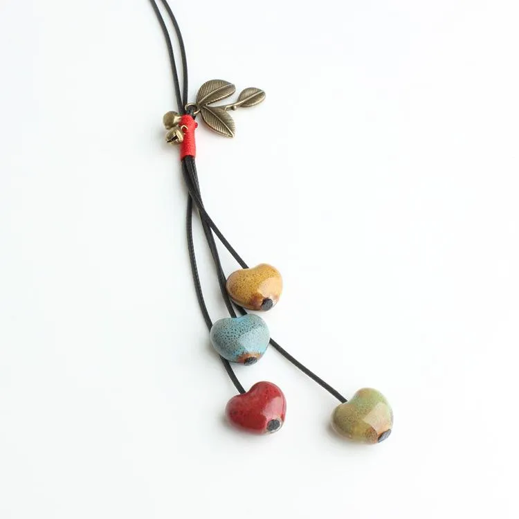 Ethnic Ceramics Long Necklace Chain For Women