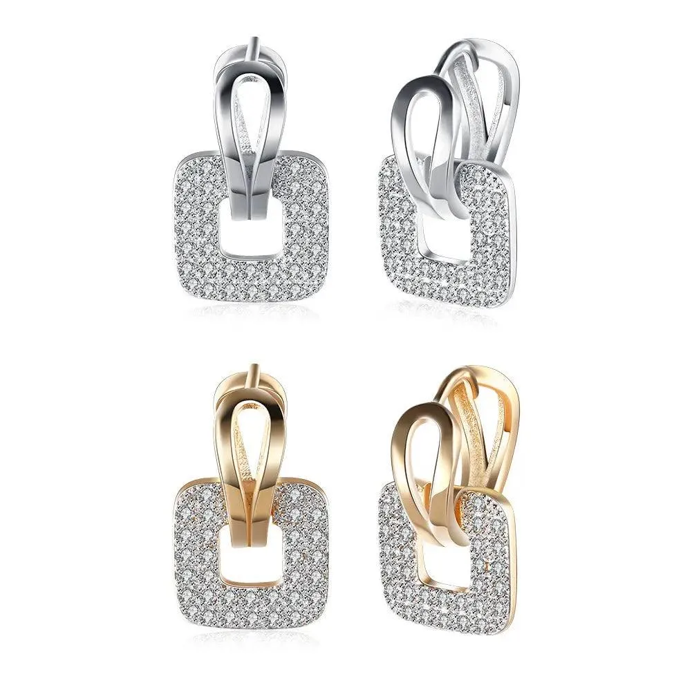 European Zircon Square Studs