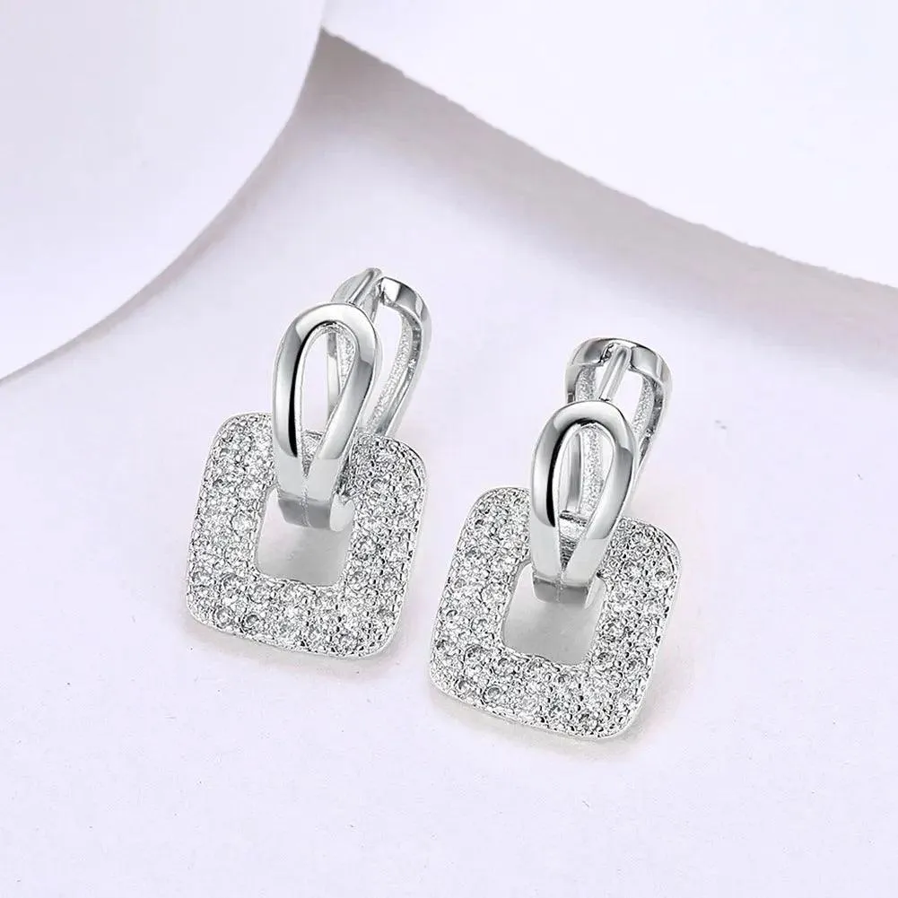 European Zircon Square Studs