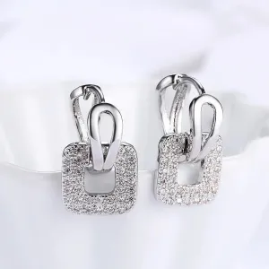 European Zircon Square Studs