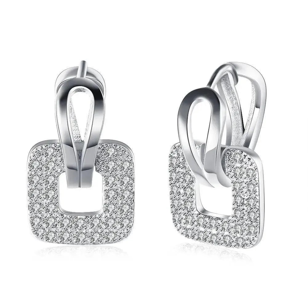 European Zircon Square Studs