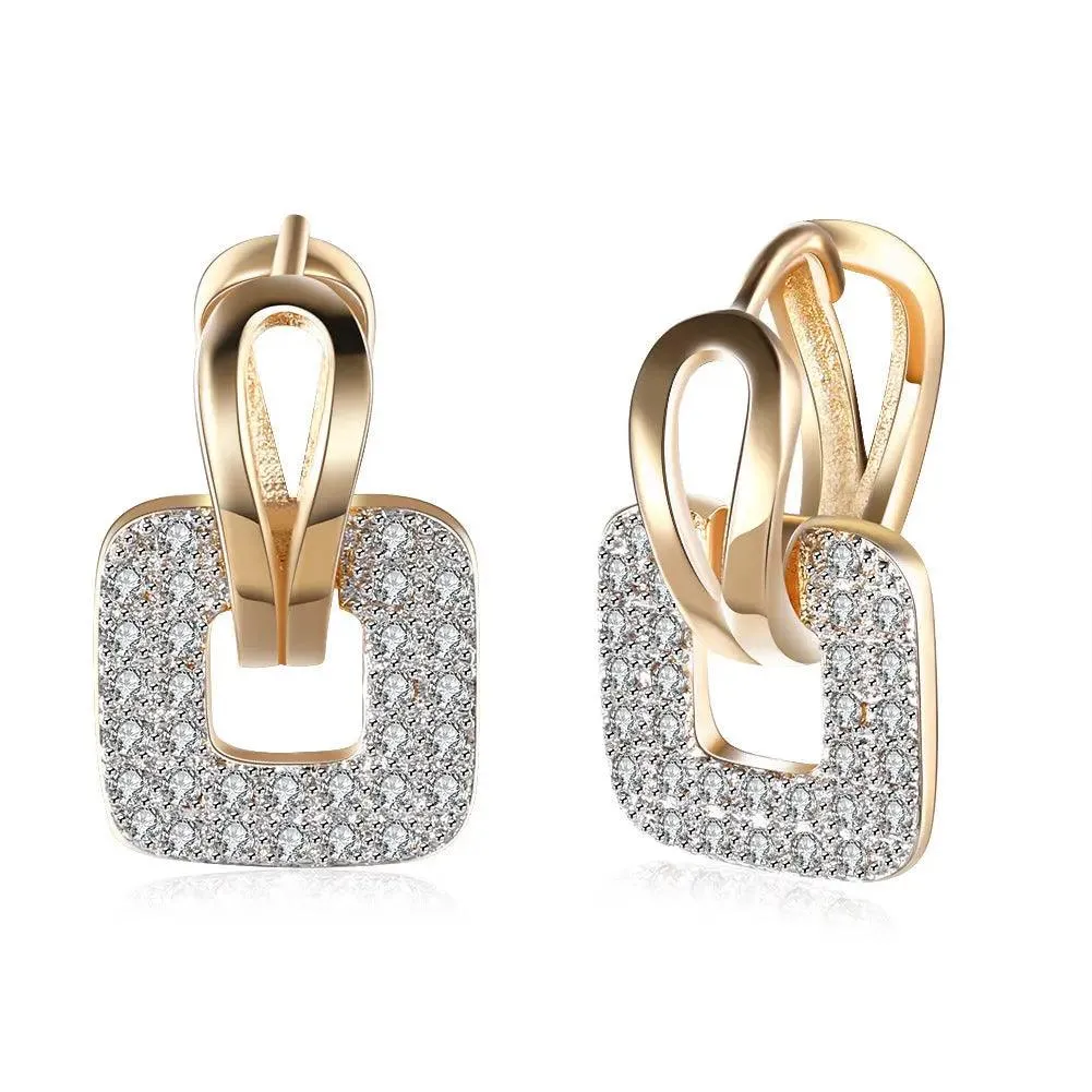 European Zircon Square Studs
