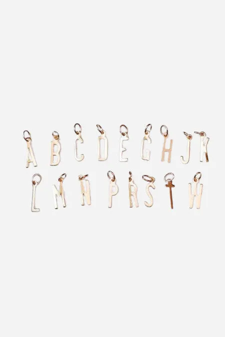 Farrah B Plain Gold Initial Charm - Letter A