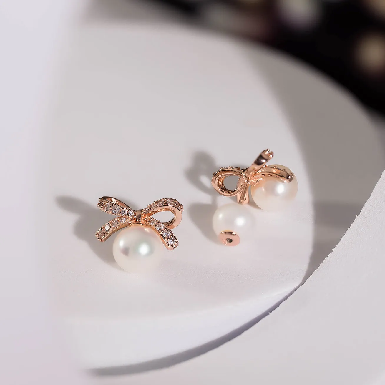Freshwater Pearl Earrings WE00275 | RIBBON