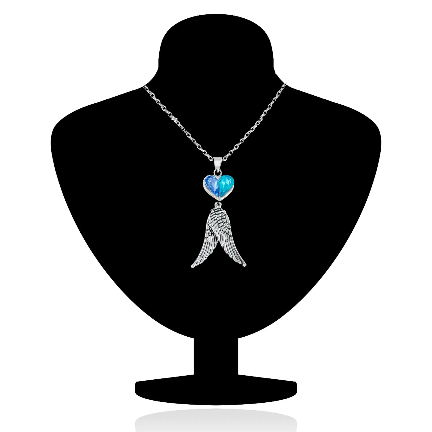 Glamorous Heart and Wings Pendant