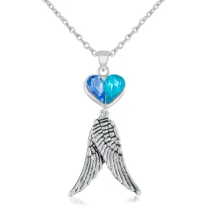 Glamorous Heart and Wings Pendant