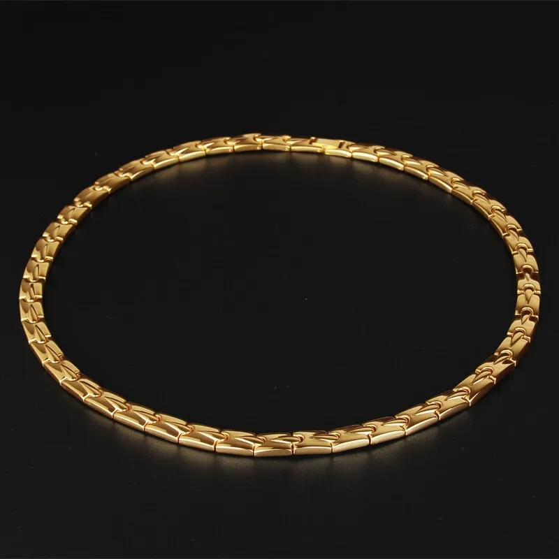 Gold Color Stainless Steel Long Chain Necklace For Men Women