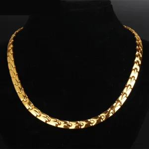 Gold Color Stainless Steel Long Chain Necklace For Men Women