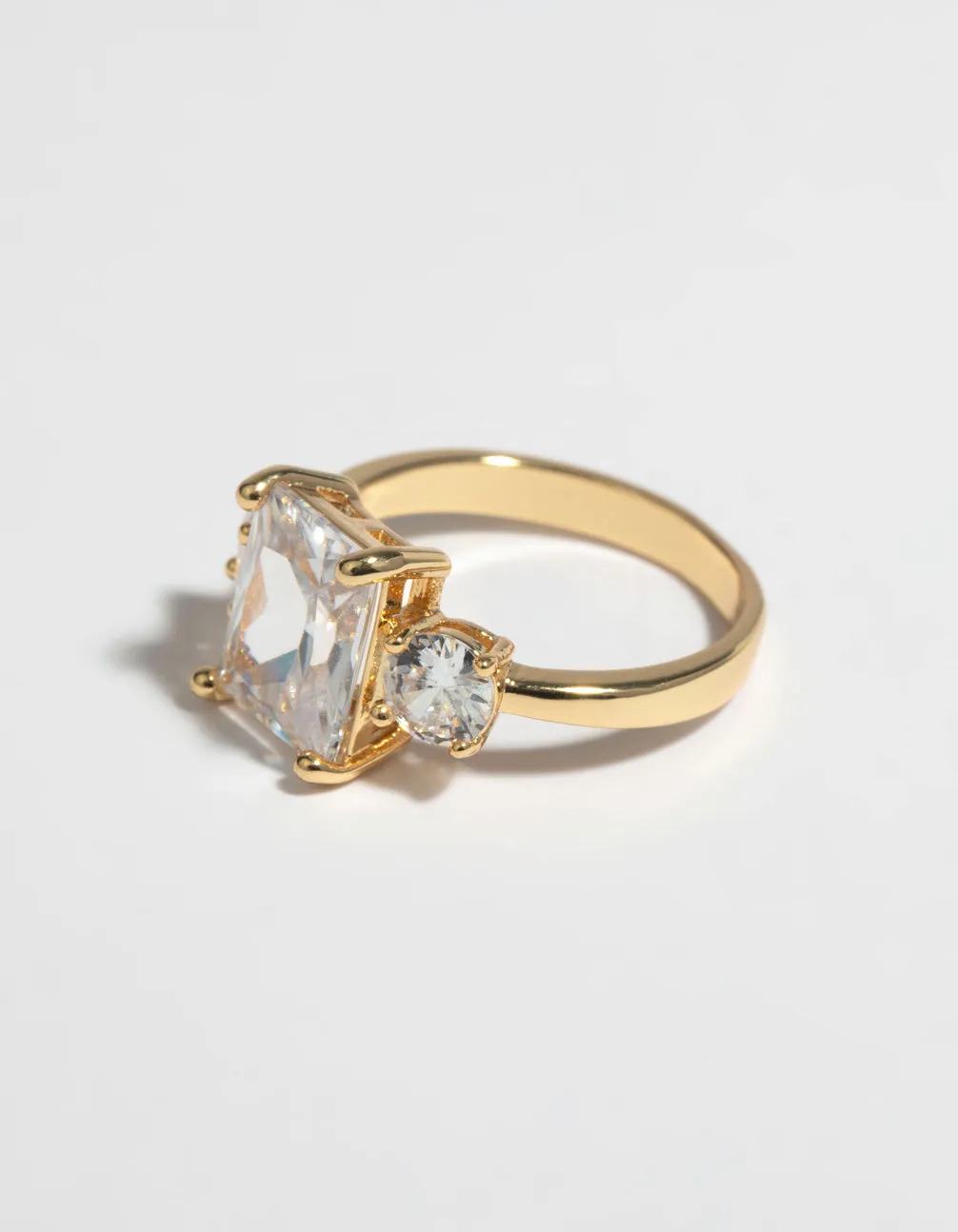 Gold Cubic Zirconia Engagement Ring