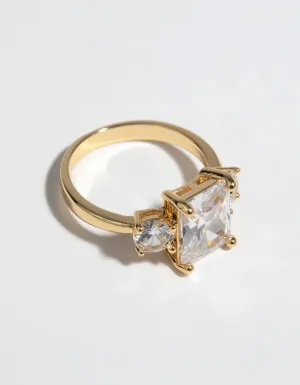 Gold Cubic Zirconia Engagement Ring