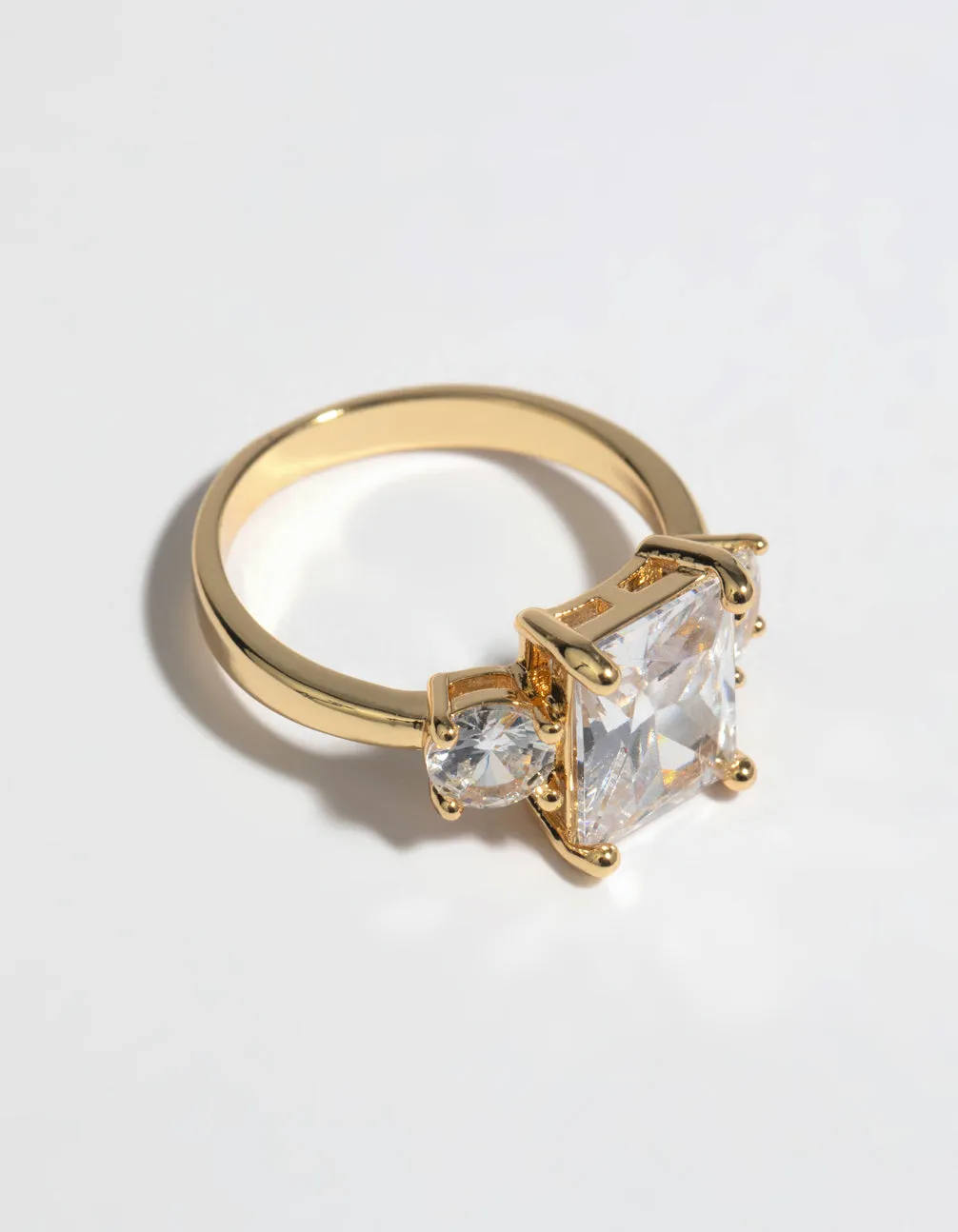 Gold Cubic Zirconia Engagement Ring