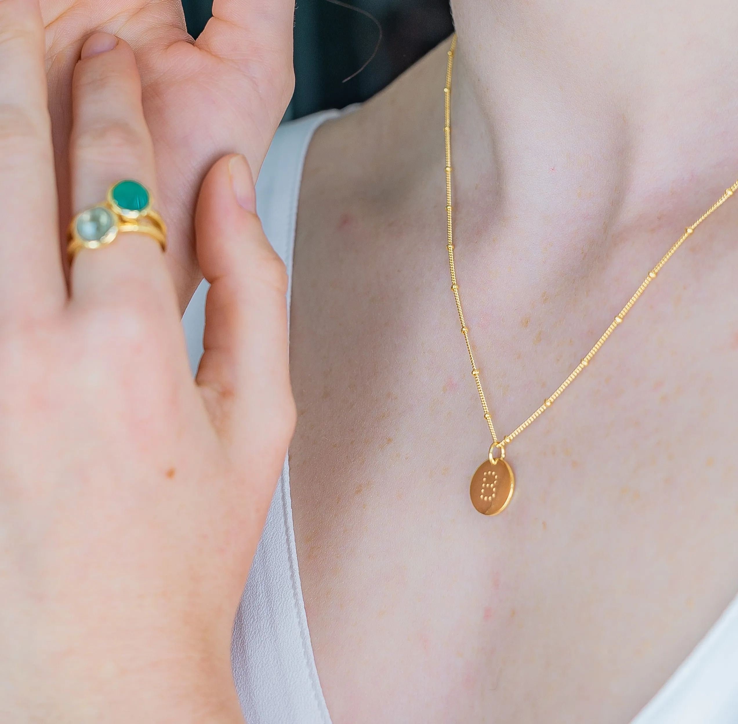 Gold Vermeil Alphabet M Necklace