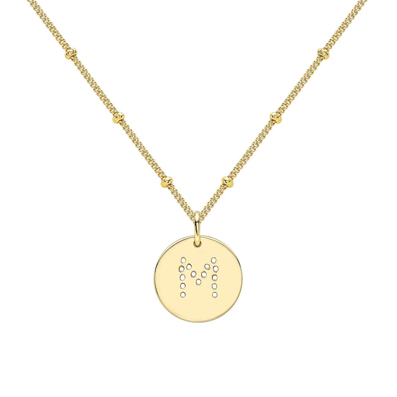 Gold Vermeil Alphabet M Necklace