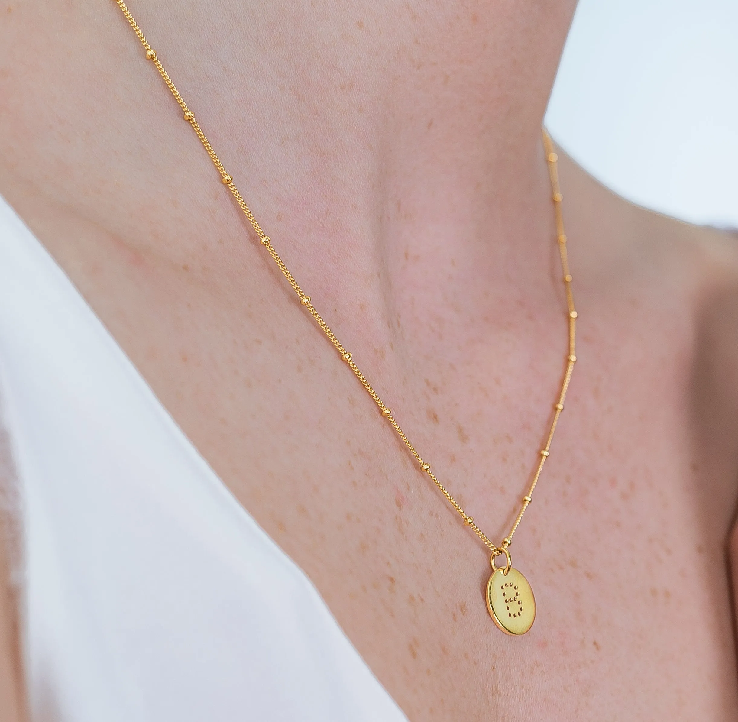 Gold Vermeil Alphabet M Necklace