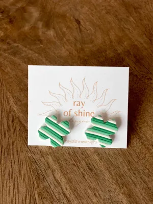 Green Ombre Clover Post Earrings