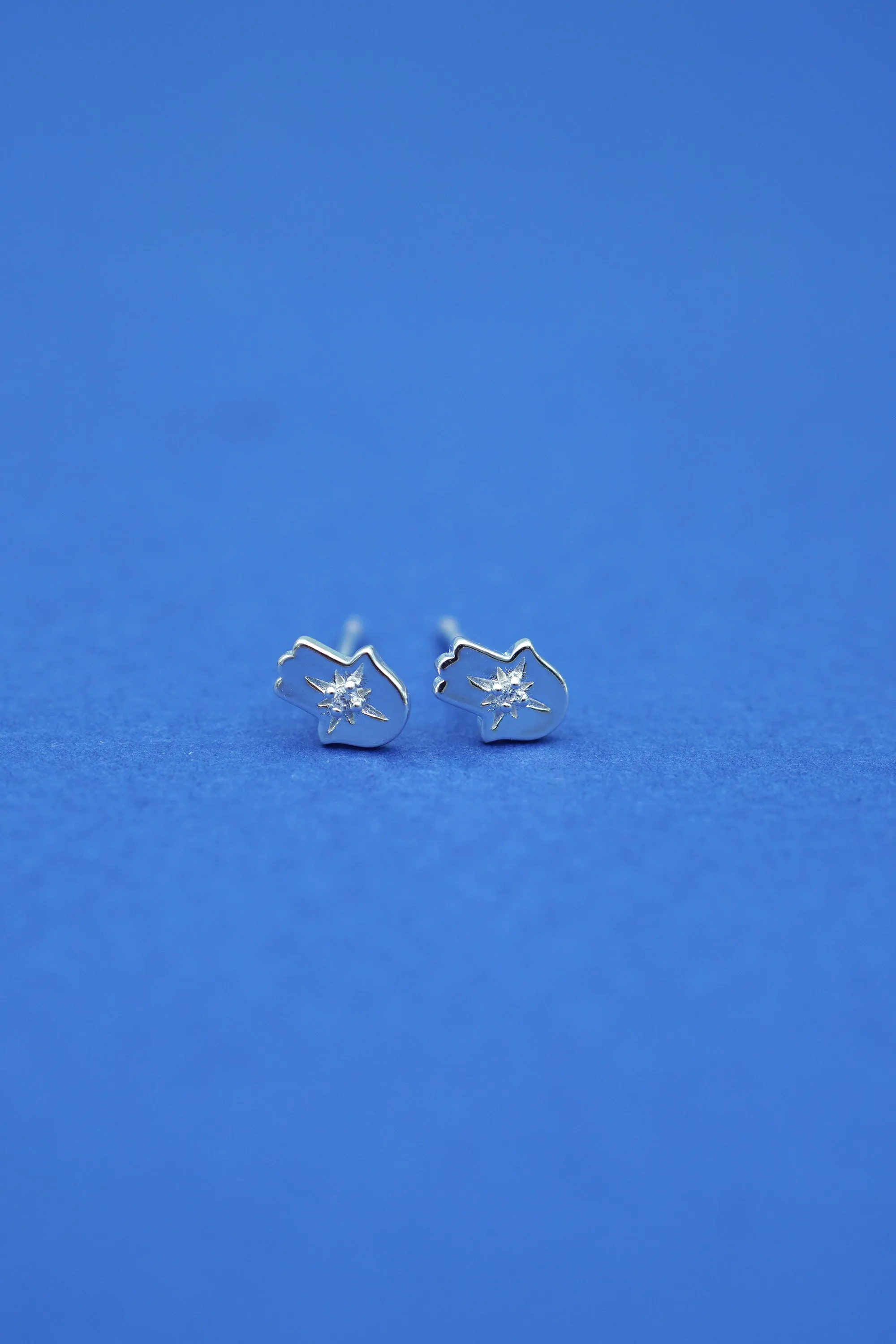 Hamsa Blessings Studs - Silver